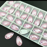 11×18mm Mocha Glass Tear Drop – Sew-On Gems (Sold in Pairs)